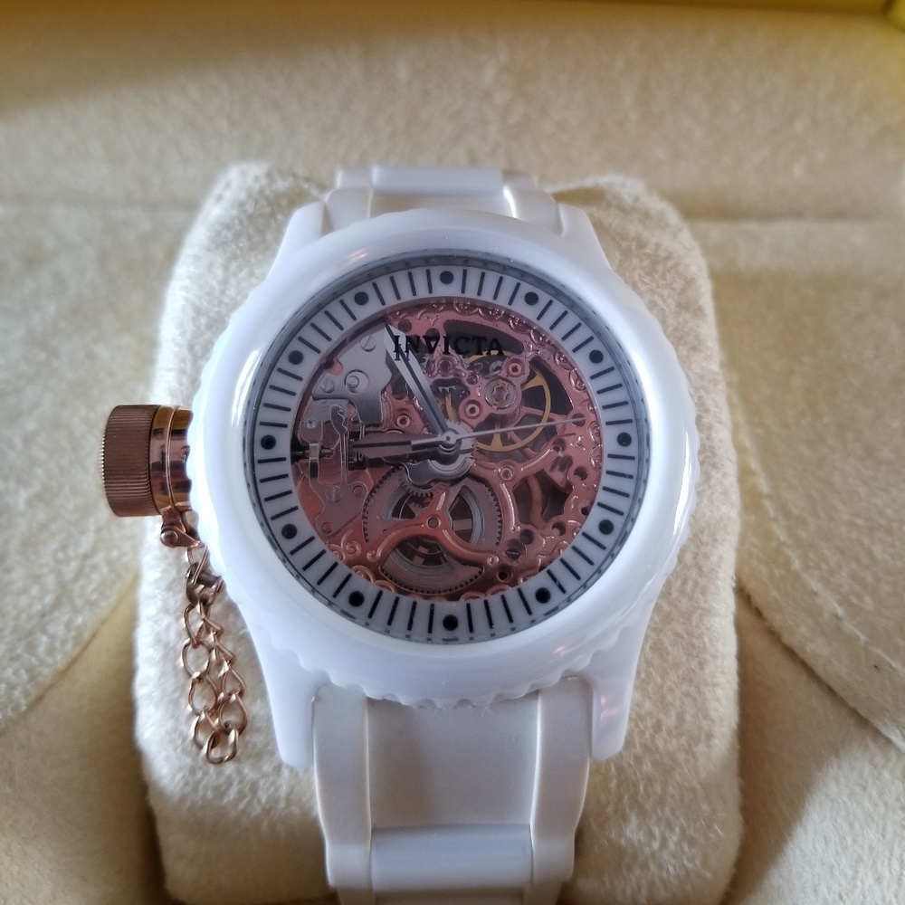 Invicta 1827 ceramic & rose gold mechanical watch
